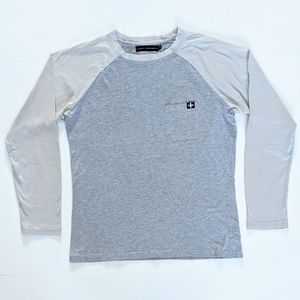 Tavik Visionaries Light Heather Grey Raglan Long Sleeve Cotton T Shirt USA MADE